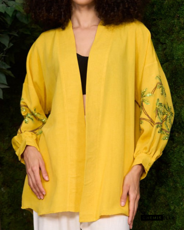 Cardigan Jaune moutarde