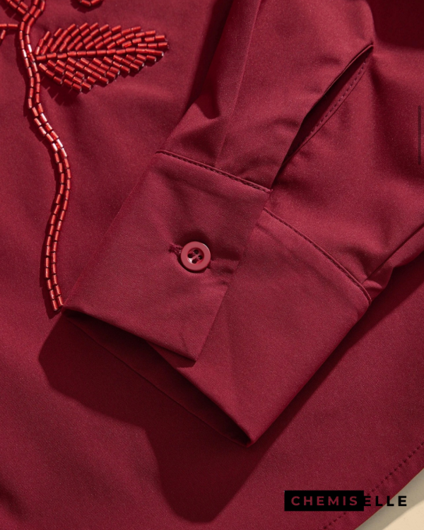 Chemise Burgundy Élégance – la manchette Chemise Burgundy Élégance – la manchette