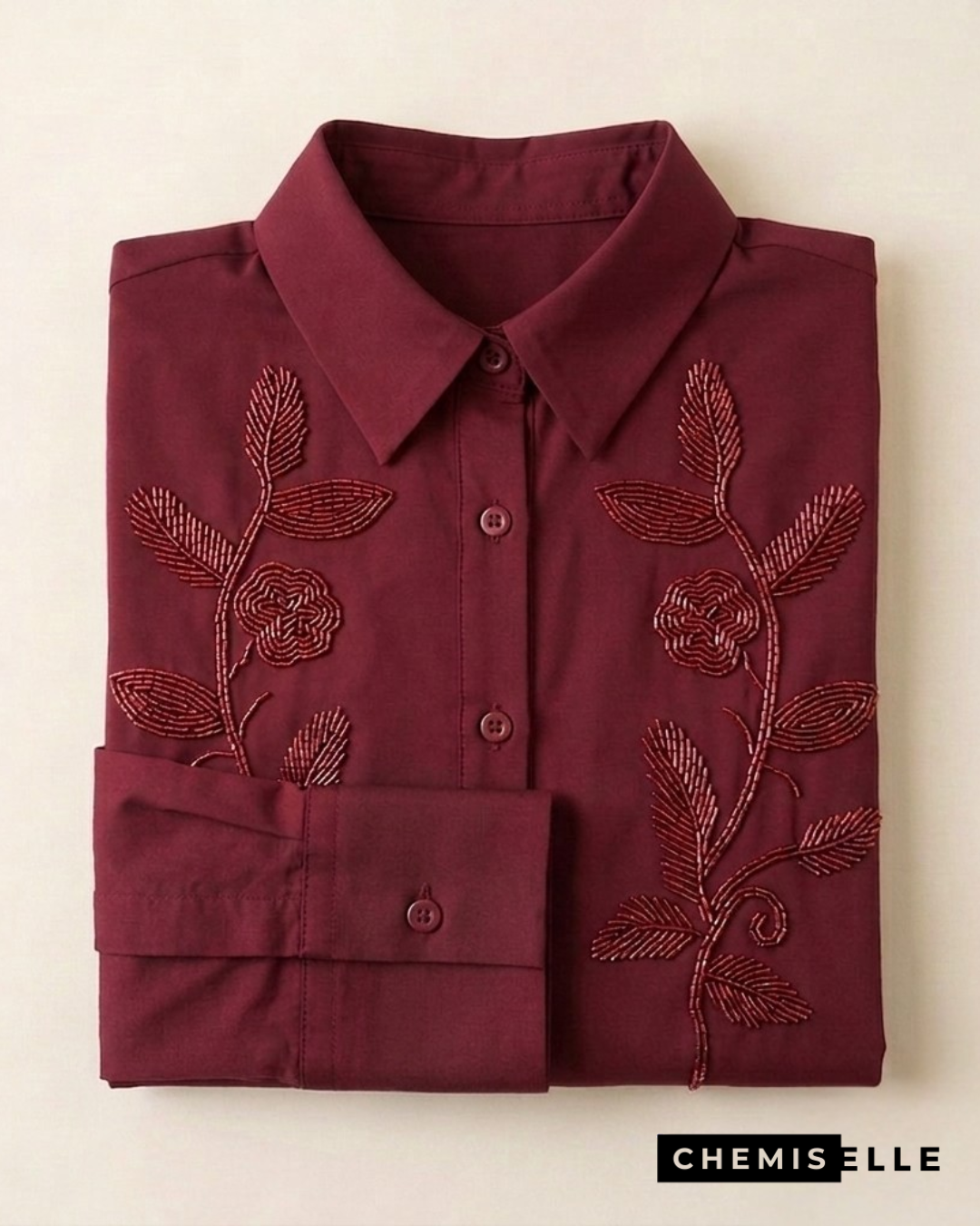 Chemise Burgundy Élégance Chemise Burgundy Élégance femme brodée bordeaux