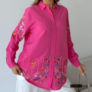 chemise arabesque fushia femme