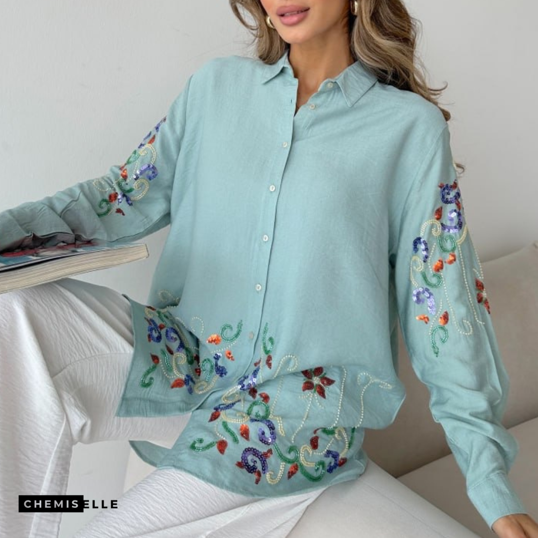 5 chemise arabesque Mint couleur vert eau